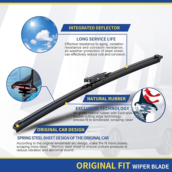 3 wipers Replacement For 2013-2017 2018 2019 Ford Escape 2012-2018 Ford Kuga - Image 4