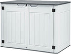 GOOBED 4.5x4ft Outdoor Horizontal Resin Storage Shed, 47 cuft Large Waterproof by GOOBED