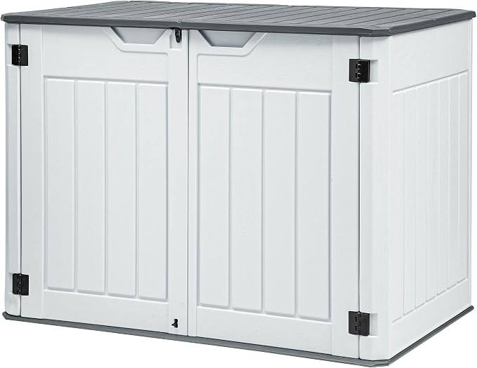 GOOBED 4.5x4ft Outdoor Horizontal Resin Storage Shed, 47 cuft Large Waterproof by GOOBED