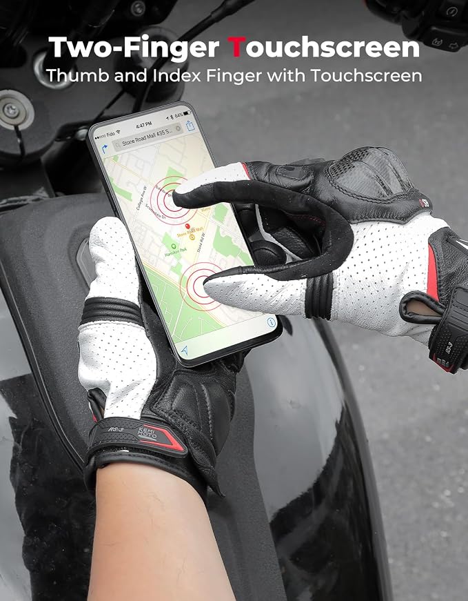 KEMIMOTO Sheepskin Leather Motorcycle Gloves - Image 2