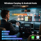 9''HD Wireless Carplay Screen For Car 4K Dash Cam&1080P Backup Camera - Image 2