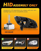 D3S Xenon HID Headlights Bulbs, 400% Enhanced Brightness, 6000K 35W Cool White - Image 3