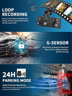 Dash Cam Front and Rear, 360 Dgree View 4 Channel Dash Camera - Image 5