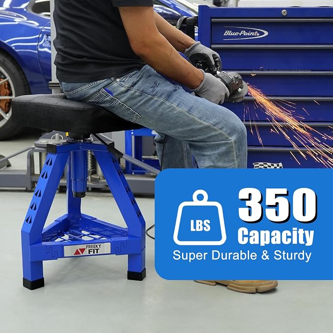 Adjustable Shop Stool, Garage Mechanic Stool Chair, Work Seat - Image 3
