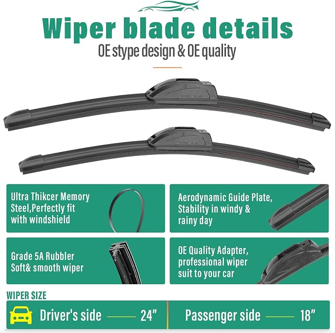 24" 18" 12" Windshield Wiper Blades Replacement - Image 3