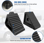 ROBLOCK 4 PCS Heavy Duty Rubber Wheel Chocks, Solid Durable Tire Chock - Image 2