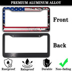License Plate Cover Multicolor License Plate Frames Patriotic USA American Flag - Image 3