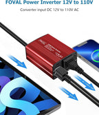 FOVAL 150W Car Power Inverter 12V DC to 110V AC Converter Vehicle Adapter Plug - Image 2