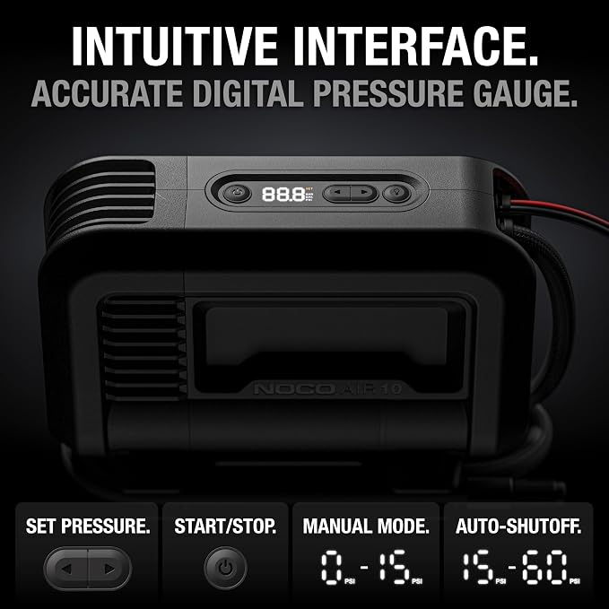 NOCO AIR10: UltraFast 10A Tire Inflator - 12V Portable Air Compressor Pump - Image 6