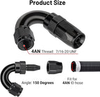 EVIL ENERGY 4AN 150 Degree One Piece Full Flow Hose End Fitting Swivel - Image 2