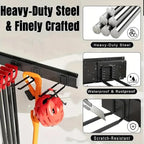 64'' Garage Tool Organizer Wall Mount, Garage Hooks Heavy Duty, Shovel Holder - Image 4