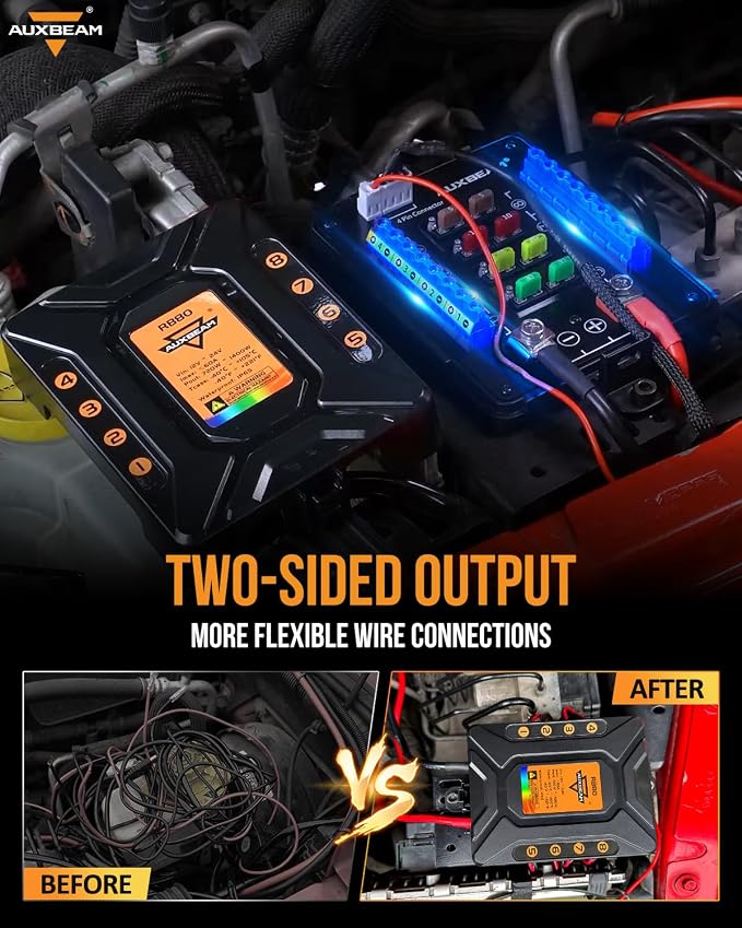Auxbeam 8 Gang Switch Panel RB80 Toggle Momentary Pulsed RGB Dimmable Switch - Image 5