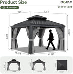 Aoxun 12' X 12' Hardtop Gazebo - Image 7