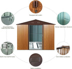 8x10 FT Outdoor Storage Shed, Metal Garden Shed - Image 3