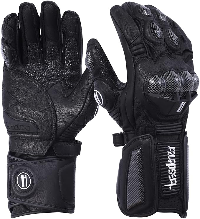 Harssidanzar Leather Motorcycle Gloves - Image 4