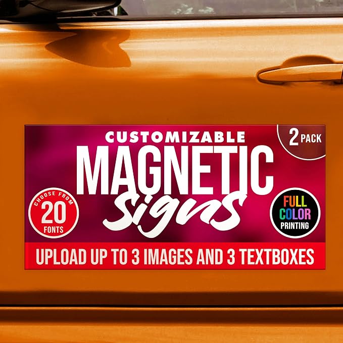 2 Pack, Personalized Magnetic Signs by BasicFundamentals