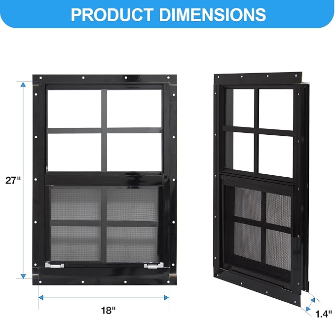 NeatiEase Upgraded Shed Windows 2 Pack, Chicken Coop - Image 5