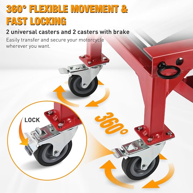 Nilight Motorcycle Lift Table Jack 300 LBS Heavy Duty Hydraulic Motorcycle - Image 5