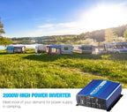 2000W Continuous/ 4000W Peak Power Inverter 3 AC Outlets 12V to 110V Car - Image 7