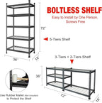 WORKPRO 5-Tier Metal Garage Shelving Unit, 36”W x 18”D x 72”H Storage Shelves - Image 5