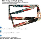 2 Pack US Flag Eagle Universal License Plate Frame - Image 4
