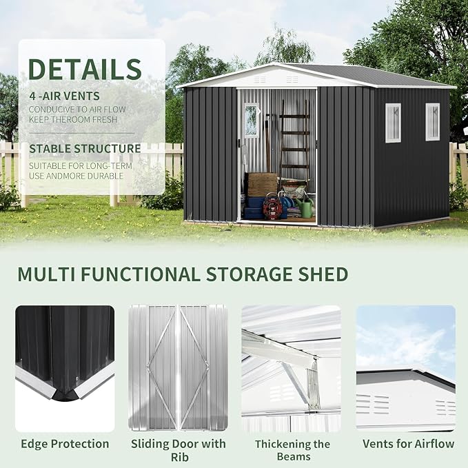12x10 FT Outdoor Storage Shed - Image 4