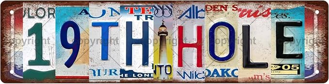 19TH HOLE Space Vintage Metal Tin Street Sign Bar Cafe Garage Cave Home Room by Unknown