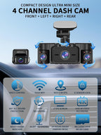 Dash Cam Front and Rear Inside, 360° Dash Camera - Image 2