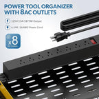 Power Tool Organizer with Charging Station, 4 Layers Garage Storage Rack with 6 - Image 3