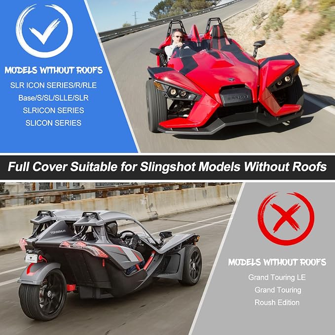 Full Cover for Polaris Slingshot, Waterproof Windproof Sunproof Outdoor - Image 5