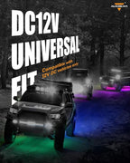 Auxbeam 8 Pods RGB LED Rock Lights w/Brake Mode, Dynamic Color Changing Wheel - Image 8