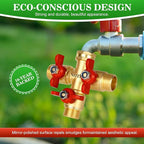 3 Way Hose Splitter, Solid Brass High Volume 3 Way Hose Splitter Valve - Image 4