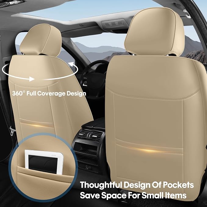AOOG Car Seat Covers Full Set, Leather Seat Covers - Image 2