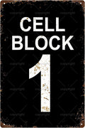 Cell Block 1 Space Vintage Metal Tin Sign Bar Cafe Garage Cave Home Room Wall by Unknown