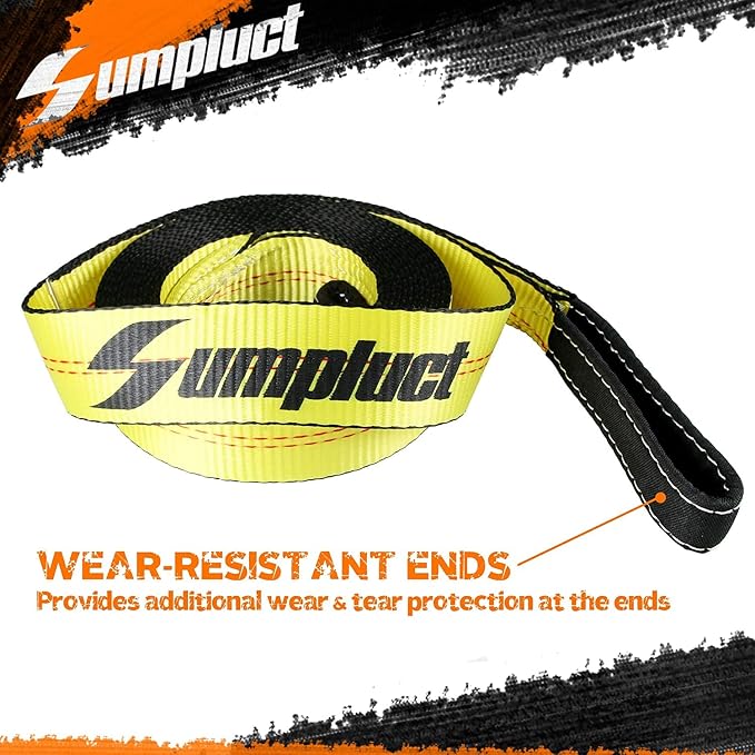2 Pack Tow Strap 2" x 20 ft 20000 lbs Break Strength Kinetic Recovery Tow Rope - Image 2