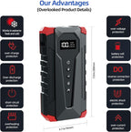 10800mAh Car Jump Starter with Air Compressor and USB/Type-C Charger, - Image 7