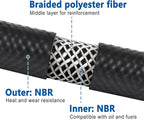 LokoCar 5/16" ID Fuel Hose Line Push Lock NBR Rubber SAE 30R7 300PSI 25ft Black - Image 5