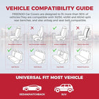 FREESOO Car Seat Covers Full Set, Waterproof Automotive Seat Covers, Leather - Image 7