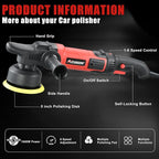 AOBEN Buffer Polisher, 5 inch DA Car Polisher, Long Orbit 16mm Random Buffer - Image 2