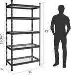 WORKPRO 5-Tier Metal Garage Shelving Unit, 36”W x 18”D x 72”H Storage Shelves - Image 3