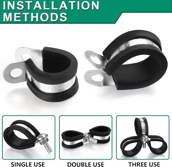 30pcs 1/8 Inch Stainless Steel Cable Clamps, Rubber Coated Cushioned Insulated - Image 4