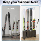 Heavy Duty Metal Ski Storage Rack, 8 Pair Freestanding Steel Ski Holder - Image 5