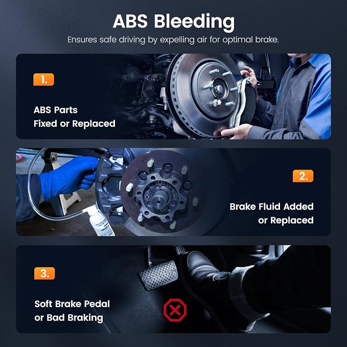 ANCEL AD610 Pro ABS SRS OBD2 Scanner, ABS Bleeding, SAS Calibration, Oil Reset - Image 4