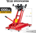 TUFFIOM Hydraulic Transmission Service/Floor Jack Lift 1/2 Ton Capacity - Image 5