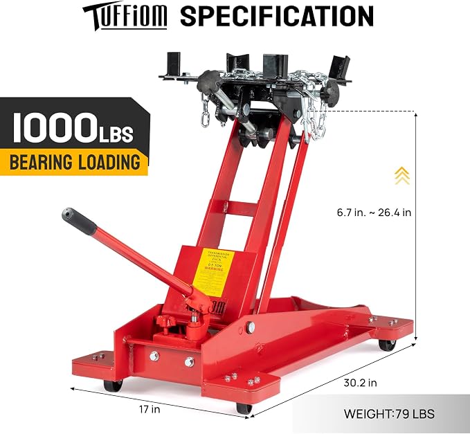 TUFFIOM Hydraulic Transmission Service/Floor Jack Lift 1/2 Ton Capacity - Image 5