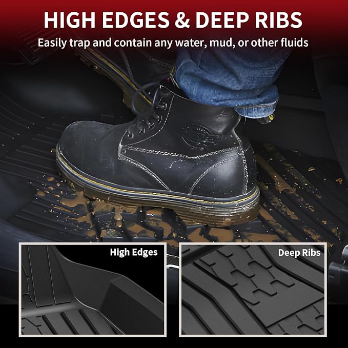 LASFIT Floor Mats Fit for Lincoln MKC 2019 2018 2017 2016 2015 TPE All Weather - Image 4