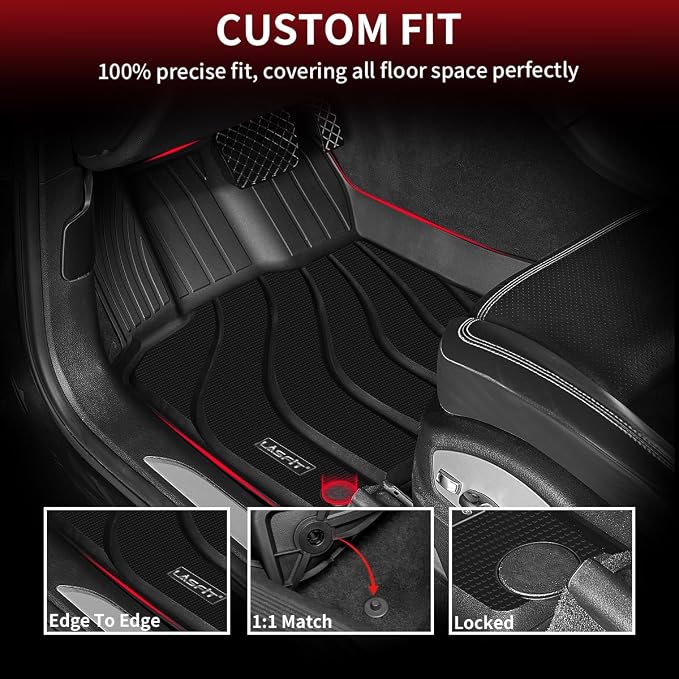 LASFIT Floor Mats for Porsche Macan 2014-2025 All Weather Floor Liner TPE - Image 2