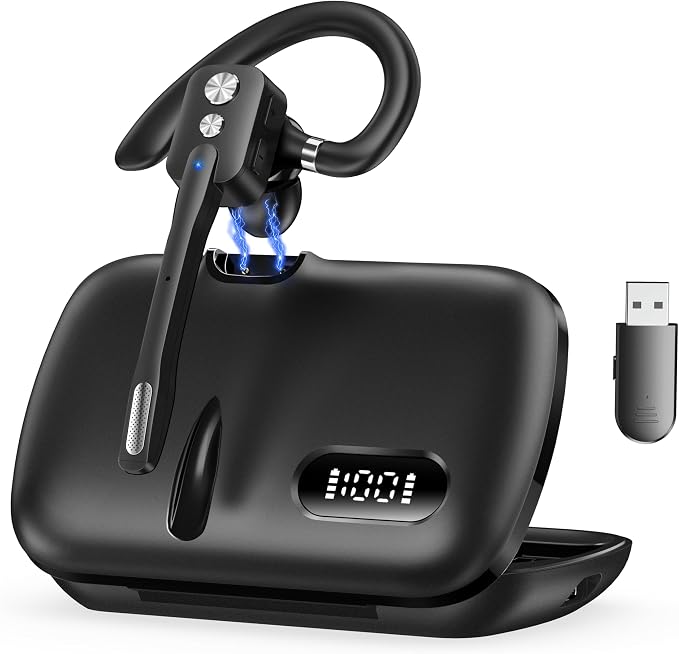 Bluetooth Headset, Wireless Bluetooth Earpiece by ICOMTOFIT