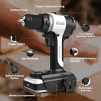 Litheli Cordless Drill Driver, Brushless Electric Power Drill - Image 7