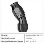 EVIL ENERGY 10AN 30 Degree PTFE One Piece Full Flow End Hose Fitting Aluminum - Image 3